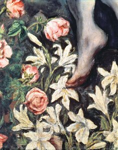 A Imaculada Conceição detalhe de flores 1607-13 óleo sobre tela ver 90015