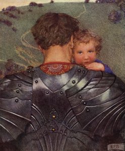 Embora um leão no campo, Um cordeiro, por sua vez, você o encontrará (lito colorido) de Eleanor Fortescue-Brickdale