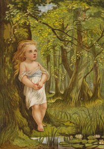 Durante muito tempo os seus pensamentos vacilaram (cor litho) de Eleanor Fortescue-Brickdale