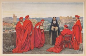 Santa Catarina de Sena a negociar com o Papa Gregório XI em nome dos Florentinos. de Eleanor Fortescue Brickdale