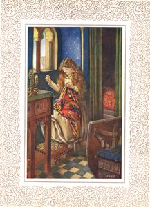 A Lily Maid de Astolat também conhecida como a Senhora de Shalott, ilustração de 