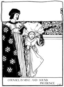 O conselho é meu e prudência sadia, 1898. de Eleanor Fortescue-Brickdale