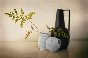 Natureza morta com vasos modernos