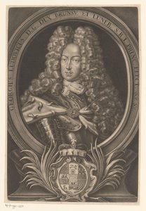 Retrato de Georg Ludwig, rei da Grã-Bretanha e Irlanda de Elias Christopf Heiss