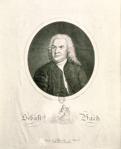 Retrato de Johann Sebastian Bach (1685-1750) gravado por Friedrich Wilhelm Nettling (gravura) (foto bw)