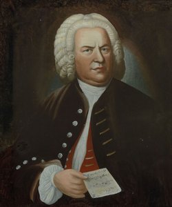 Retrato de Johann Sebastian Bach, meados do século XVIII.. de Elias Gottlob Haussmann