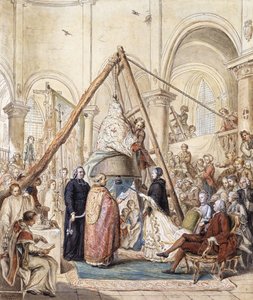 A Bênção do Sino da Igreja da Aldeia em Ormesson pelo Marquês de Ormesson, com a presença de seu Marido e Aldeões,