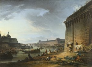 Vista de Paris do Embankment sob a Pont Neuf, 1766-68