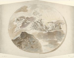 Projeto de pintura de teto com Aurora perseguindo a noite de Elias van Nijmegen (possibly)