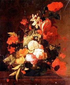 Rosas, tulipas, convolvuli, etc. de Elias van den (follower of) Broeck