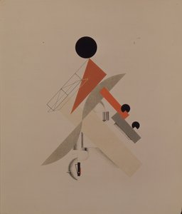 Globetrotter. Estatueta para a ópera Vitória sobre o sol de A. Kruchenykh, 1920-1921 de Eliezer Markowich Lissitzky