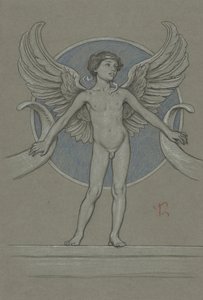 Rapaz com Asas + Cornucópia de Elihu Vedder