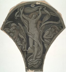 Cartoon for Luna, dos sessenta estudos para o teto de Huntington (1926,80) de Elihu Vedder