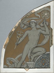 Cartoon for Mercury, de sessenta estudos para o teto de Huntington (1926,80) de Elihu Vedder