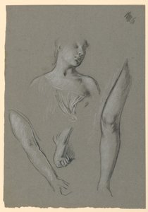 Detalhes de estudos de figura de Elihu Vedder