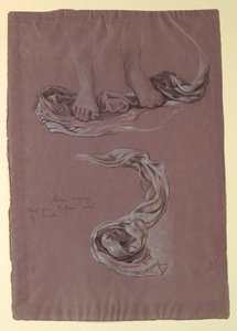 Desenho, Estudo do drapeado "Fortune", ca. 1877 de Elihu Vedder
