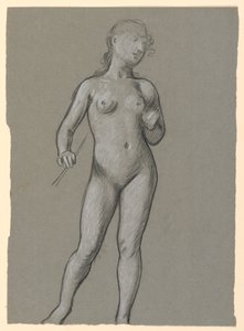 Desenho, Estudo de um nu feminino, ca. 1885 de Elihu Vedder