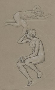Estudos para a Figura da Primavera de Elihu Vedder