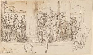 Estudo após Domenichino, c. 1858. de Elihu Vedder