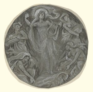 Estudo para o Círculo Central do Tecto de Huntington: Apollo e Assistentes de Elihu Vedder