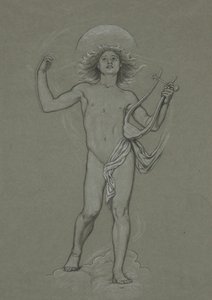 Estudo para a Figura de Apolo, dos 60 estudos para o teto de Huntington (1926,80) de Elihu Vedder