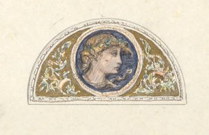 Estudo para Lunette com Cabeça Feminina de Elihu Vedder