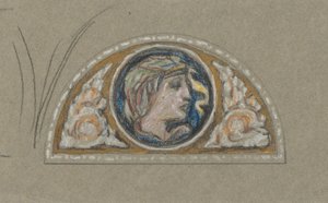 Estudo para Lunette com Cabeça Feminina de Elihu Vedder