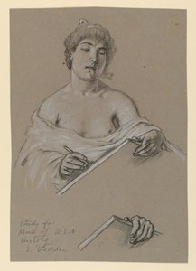 Estudo para "Musa da História" de Elihu Vedder