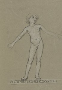Estudo para Jovens Alados (O Ano Novo) de Elihu Vedder