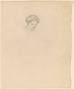 Estudo da cabeça de uma menina, c. 1858. de Elihu Vedder