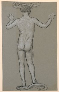 estudo de figura: projeto para uma fonte de Elihu Vedder