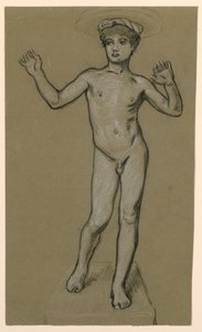 estudo de figura para um projeto de fonte de Elihu Vedder
