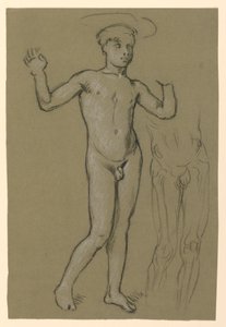 estudo de figura para um projeto de fonte de Elihu Vedder