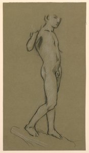 estudo de figura para um projeto de fonte de Elihu Vedder