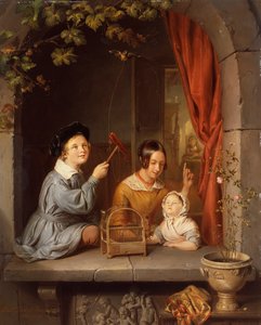 Brincar com o pássaro de estimação de Elisabeth Alida Haanen