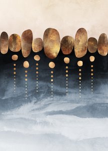 Abstrato Azul Dourado de Elisabeth Fredriksson