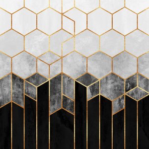 Hexágonos dourados com gradiente de Elisabeth Fredriksson