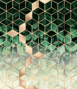 Folhas geométricas em ouro verde de Elisabeth Fredriksson
