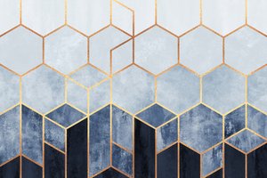 Hexágonos azuis geométricos modernos