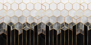 Hexágonos dourados modernos