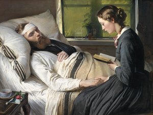 Um soldado dinamarquês ferido