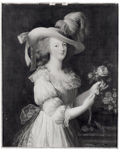 Cópia de um retrato de Maria Antonieta (1755-93) após 1783 (óleo sobre tela) (foto p - b)