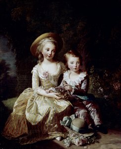 Retrato de Marie Thérèse Charlotte de França e Delfino Louis Joseph Xavier de França de Elisabeth Louise Vigee-Lebrun
