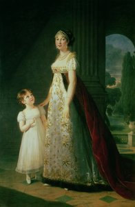 Maria Carolina Bonaparte (1782-1839) Rainha de Nápoles com sua filha Laetitia Murat de Elisabeth Louise Vigee Lebrun