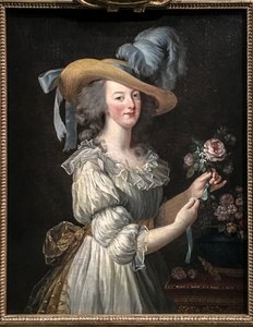 Marie Antoinette em um vestido de musselina.