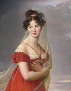 ""Retrato de Aglae Angelique Gabrielle de Gramont (1787-1842), esposa do general Alexander Lvovich Davydov (1773-1833)"" Pintura de Marie Louise Elisabeth Vigee Lebrun (Vigee-Lebrun) (1755-1842) 1800-1805 Coleção privada de Elisabeth Louise Vigee Lebrun