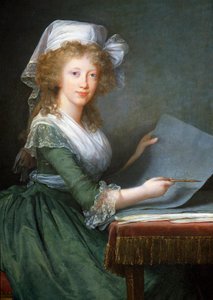 Retrato de Marie Louise das Duas Sicílias (ou Bourbon-Sicily ou Bourbon Sicily) (1773-1802), Esposa de Fernando III, Grão-Duque da Toscana Pintura de Marie Elisabeth Louise Vigee Le brun (ou Vigee-Lebrun ou Vigee Lebrun) (1755-1842) Detalhe 1790 Museo e de Elisabeth Louise Vigee Lebrun