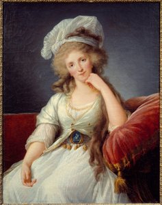 Retrato da Duquesa de Orleans, Louise de Bourbon Penthievre (1753-1821) Esposa de Louis Philippe II Joseph Duque de Orleans ou Philippe Egalite (1747-1793) Pintura por de Elisabeth Louise Vigee Lebrun