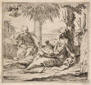 Descanso na fuga para o Egito de Elisabetta Sirani