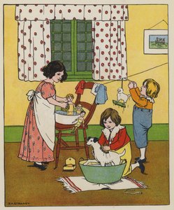 Sábado, Hora da Lavagem (cor litho) de Elise H. Stewart